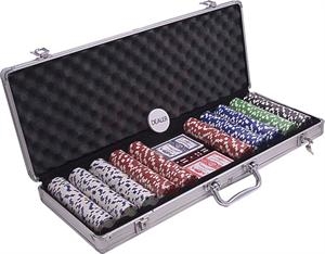 Pokerkoffert i aluminium  m/ 500 chips